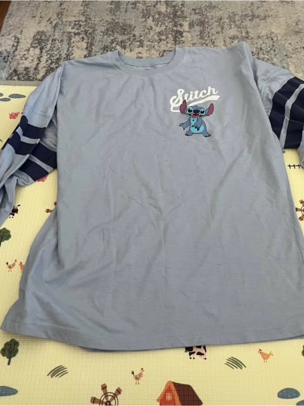 Stitch Graphic Light Blue Long Sleeve Tee